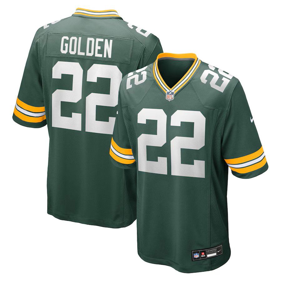 Men Green Bay Packers #22 Matthew Golden Nike Green 2025 NFL Draft First Round Pick Game Jersey
